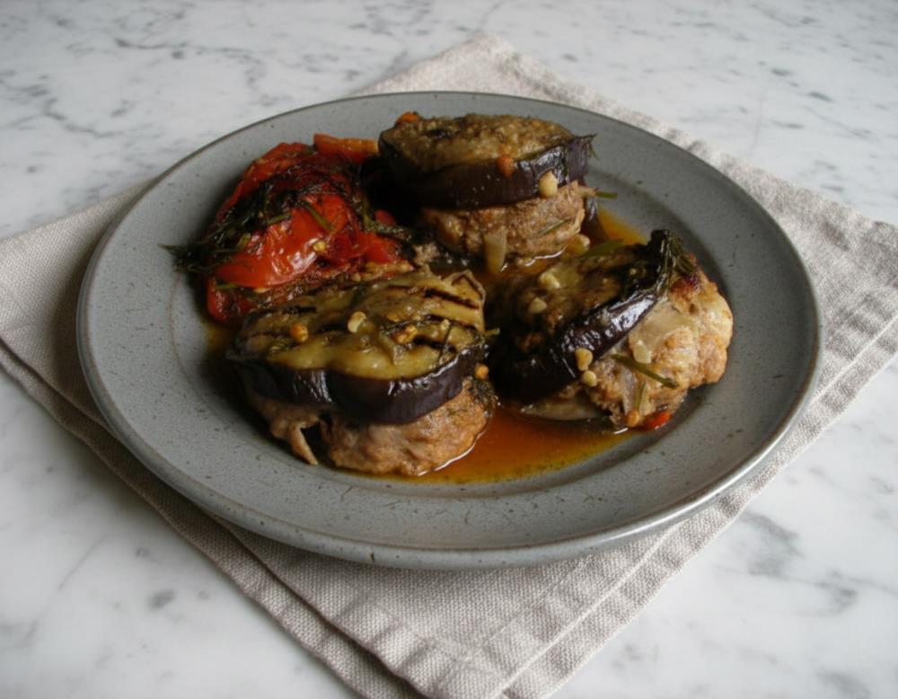 Кармашки из баклажан с мясом