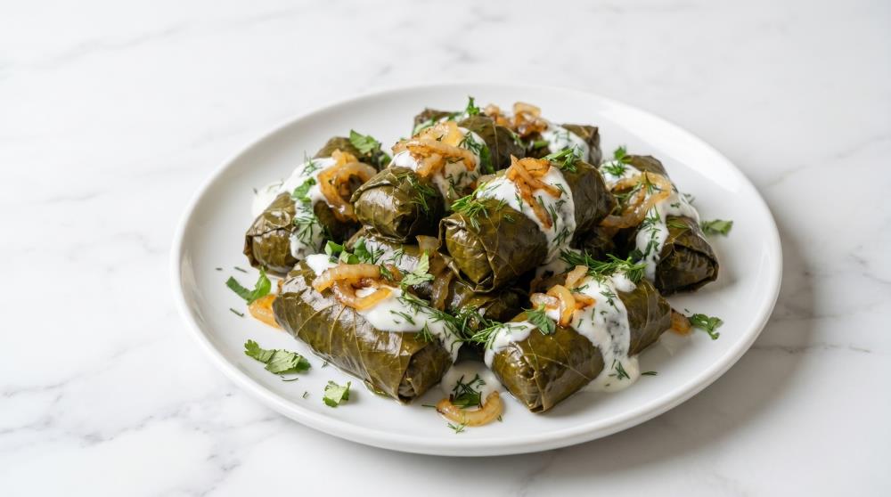 Овощная долма с рисом и зеленью