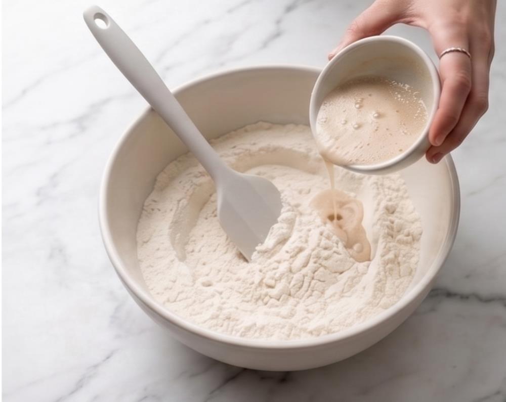 Смешивание основы - подготовка муки