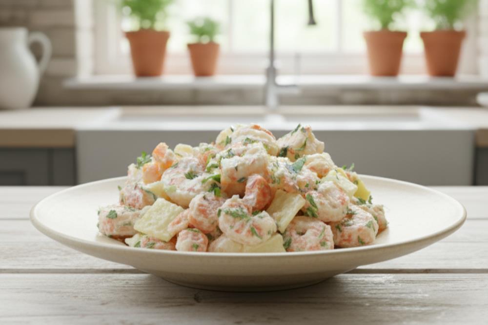 Салат картофельный с креветками