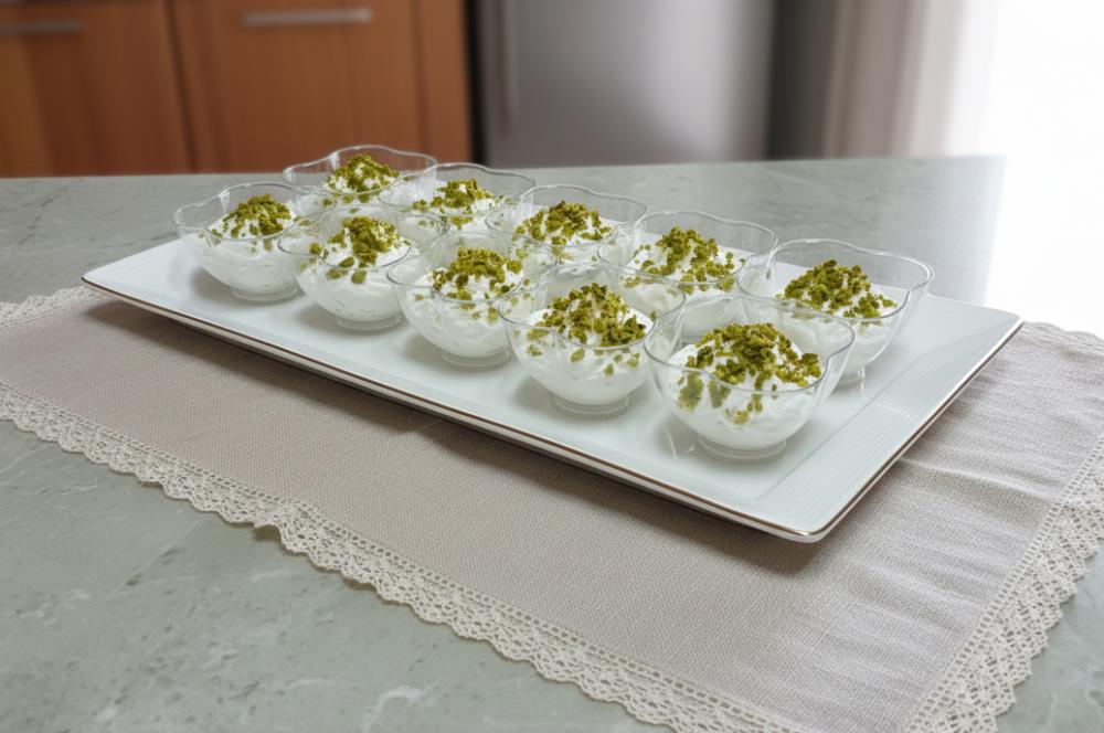 Махалабия с ванилью, лимонной цедрой и фисташками