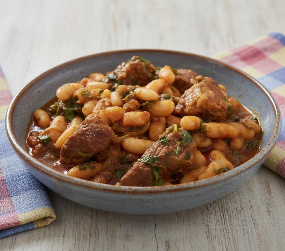 Домашнее рагу с фасолью и говядиной