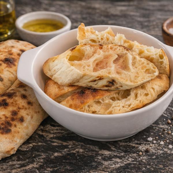 Деревенский пористый хлеб Шотис-пури в духовке