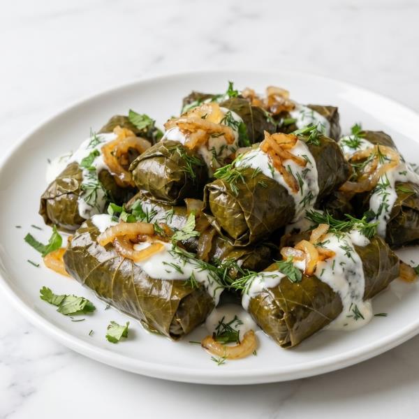 Овощная долма с рисом и зеленью