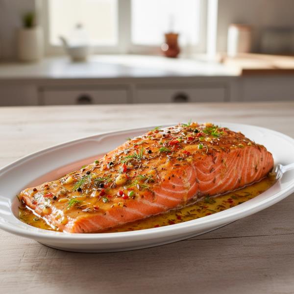 Лосось в ароматной глазури, запечённый в Ninja Grill