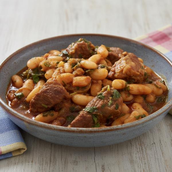 Домашнее рагу с фасолью и говядиной